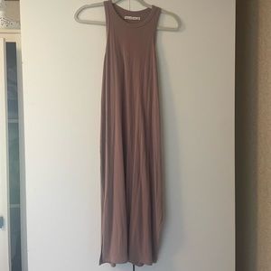 Abercrombie and Fitch Ribbed Purple/Taupe Midi Dress